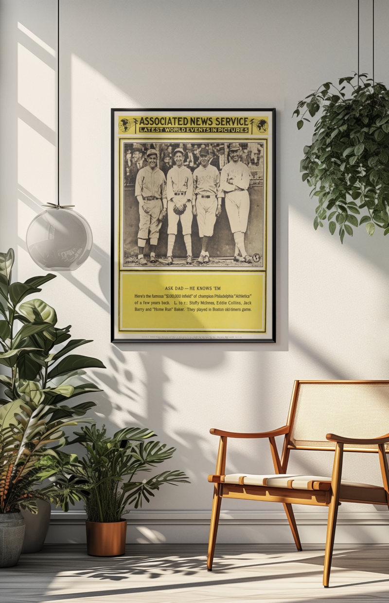 Eddie Collins 1930s Poster – Classic Baseball Memorabilia