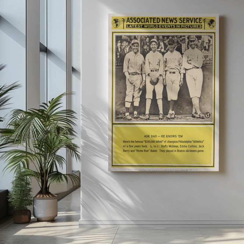 Eddie Collins 1930s Poster – Classic Baseball Memorabilia