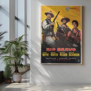 Rio Bravo Movie Poster – Classic 50s Western, Retro John Wayne Film Art Print