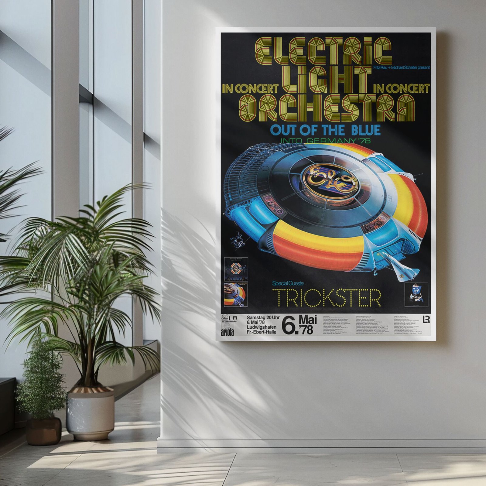 ELO 1978 Concert Poster – Vintage Rock Band Print, Classic 70s Music Festival Wall Art