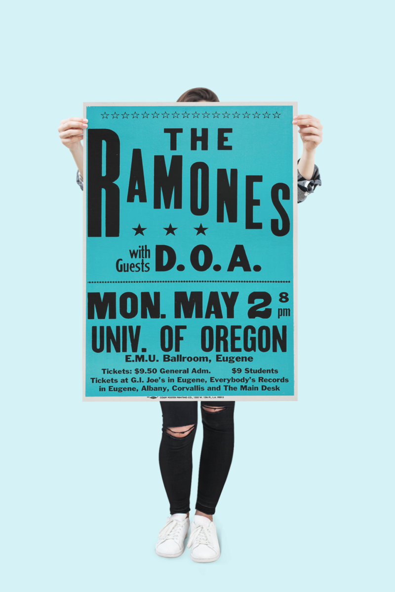 Ramones D.O.A. 1984 Concert Poster – Vintage Punk Rock Wall Art