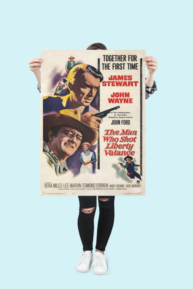 The Man Who Shot Liberty Valance 1962 Movie Poster – John Wayne Classic Western Art
