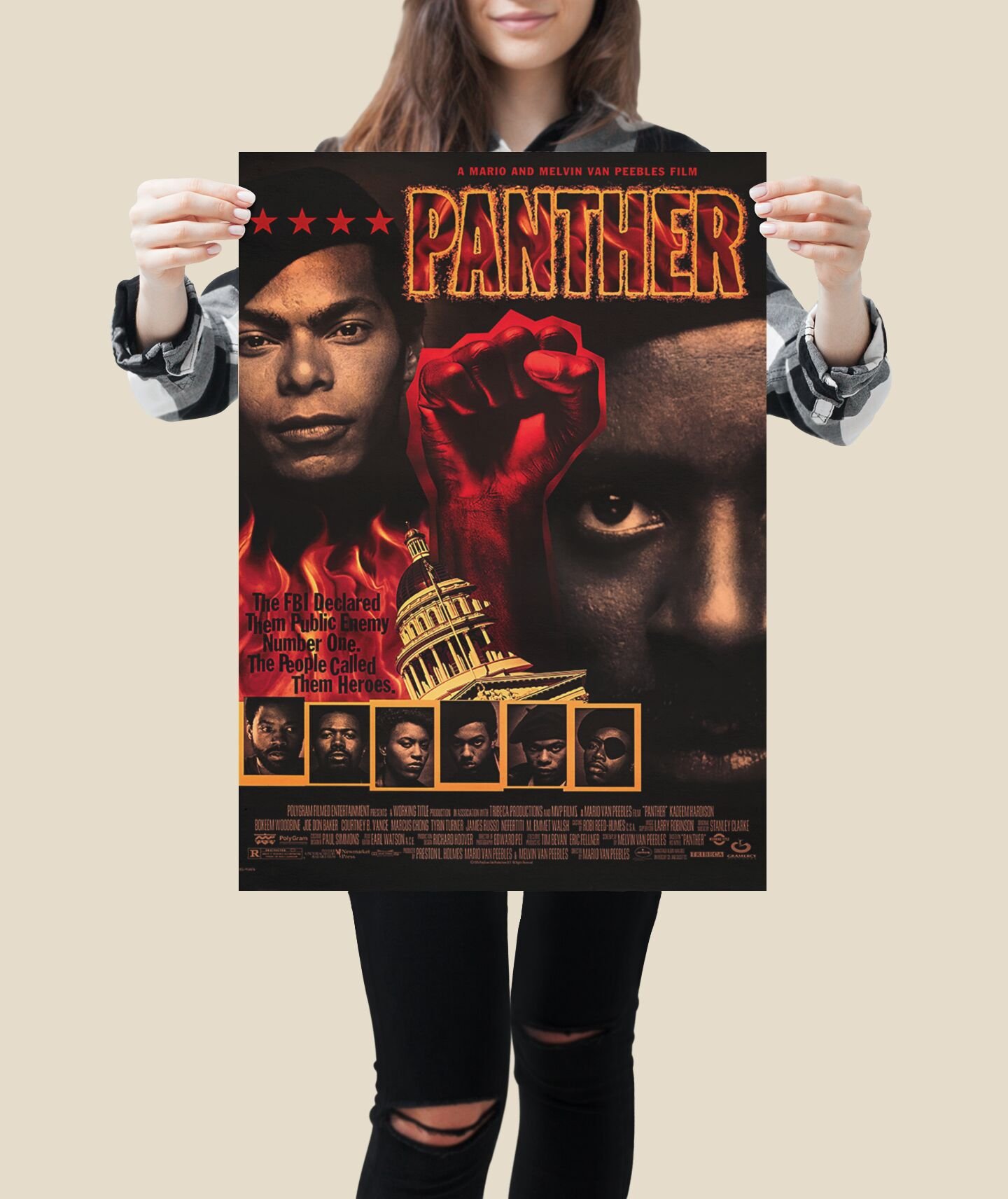 Panther Movie Poster 1995 – Radical Black History Film Artwork