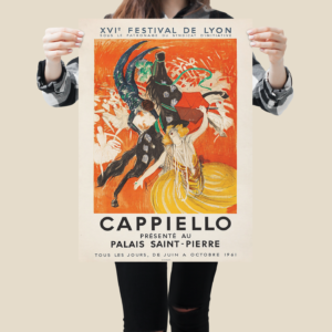 Leonetto Cappiello Vintage France Travel Poster – Festival de Lyon 1961 Tourism Art