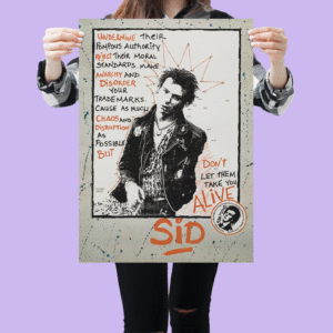 Sid Vicious Retro 80s Punk Poster – Classic Rock Print, Vintage Music Wall Art, Alternative Rock Concert Decor