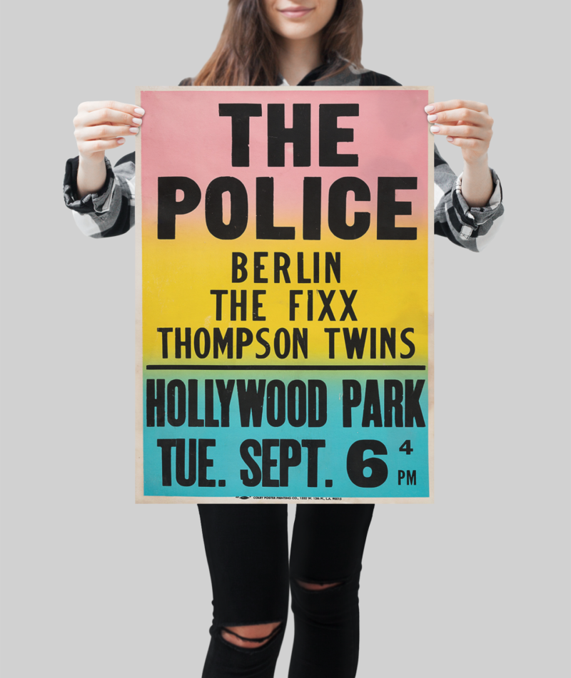 Vintage Pop Music Wall Print – Berlin & The Police Tour Poster