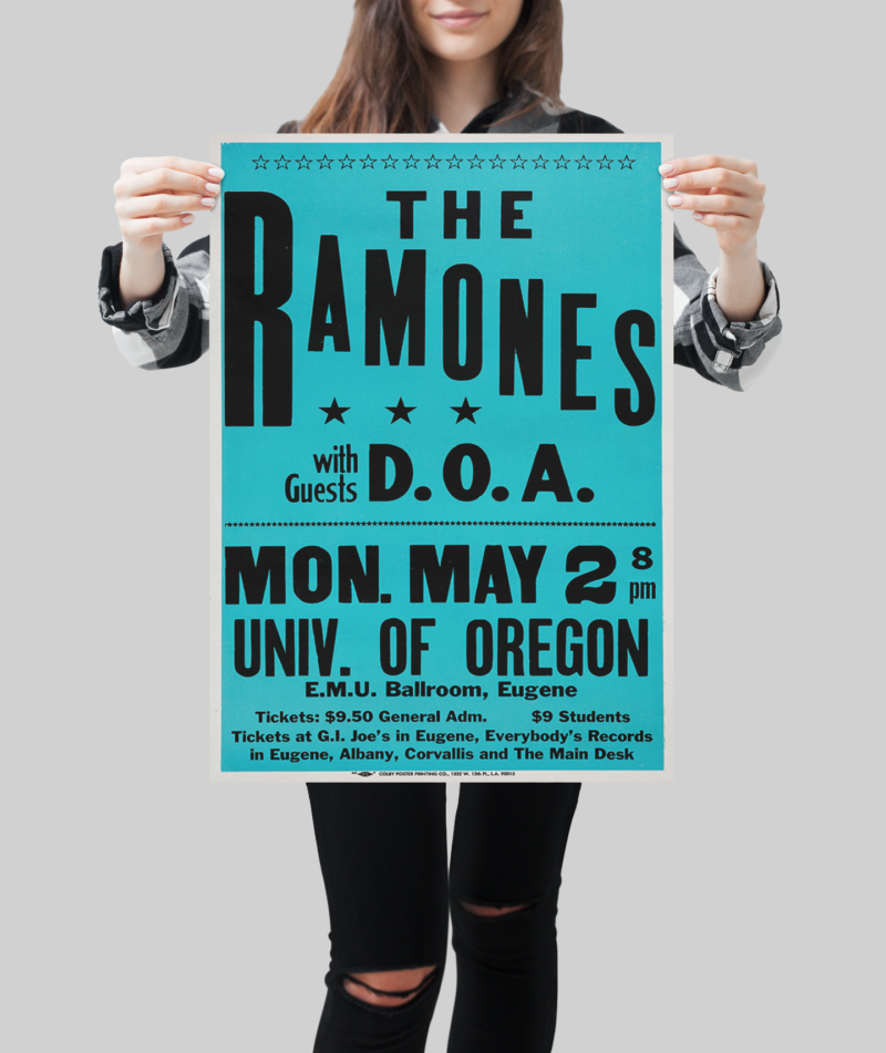 Ramones D.O.A. 1984 Concert Poster – Vintage Punk Rock Wall Art