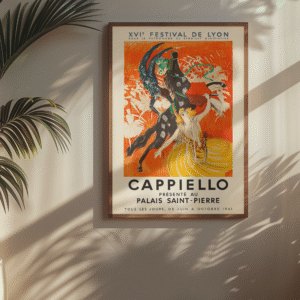 Leonetto Cappiello Vintage France Travel Poster – Festival de Lyon 1961 Tourism Art