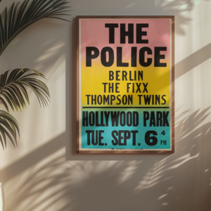 Vintage Pop Music Wall Print – Berlin & The Police Tour Poster