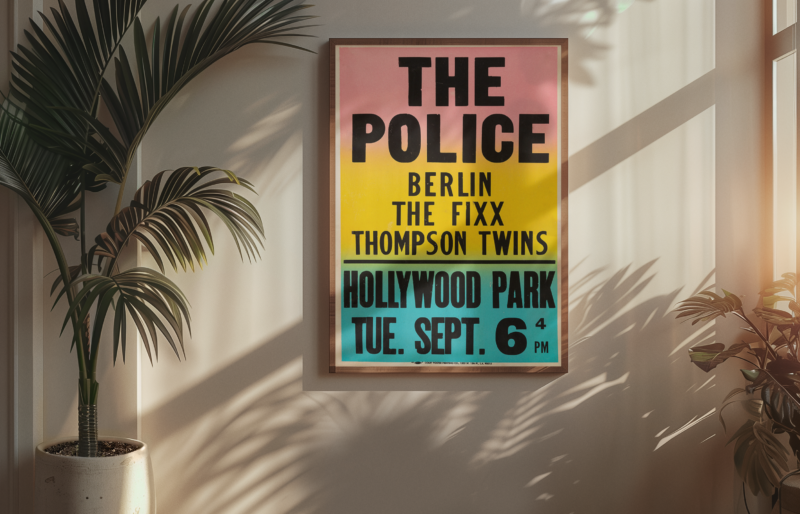 Vintage Pop Music Wall Print – Berlin & The Police Tour Poster