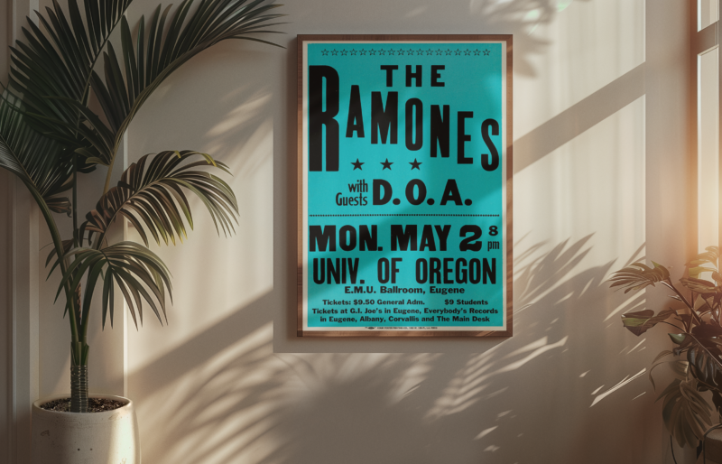 Ramones D.O.A. 1984 Concert Poster – Vintage Punk Rock Wall Art