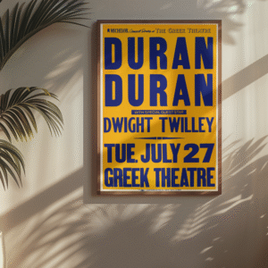 Duran Duran 1982 Concert Poster – Vintage New Wave Pop Rock Print