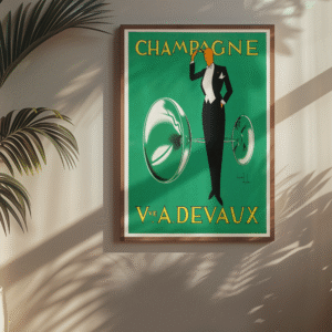 Vintage French Poster – Veuve A. Devaux Champagne Advertising Print