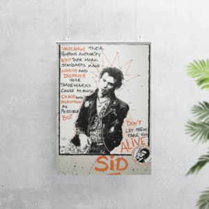 Sid Vicious Retro 80s Punk Poster – Classic Rock Print, Vintage Music Wall Art, Alternative Rock Concert Decor