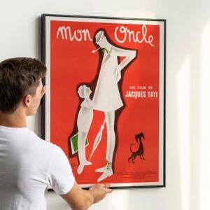 Vintage Jacques Tati Poster – Mon Oncle 1950s French Film Print