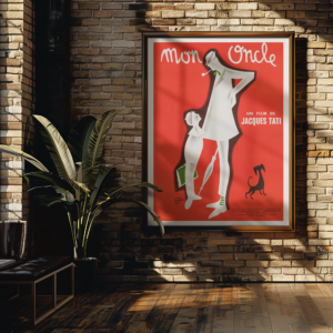 Vintage Jacques Tati Poster – Mon Oncle 1950s French Film Print