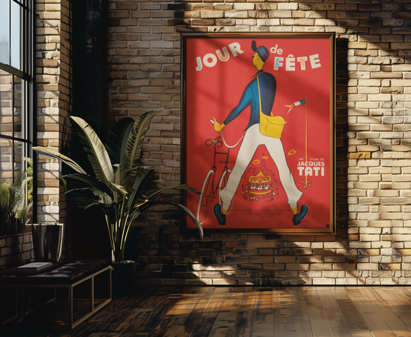 Jour de Fete 1949 - Jacques Tati French Movie Poster