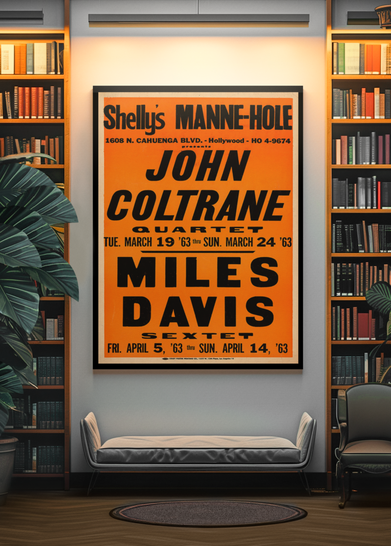 John Coltrane/Miles Davis Shelly's Manne-Hole Concert Poster 1963