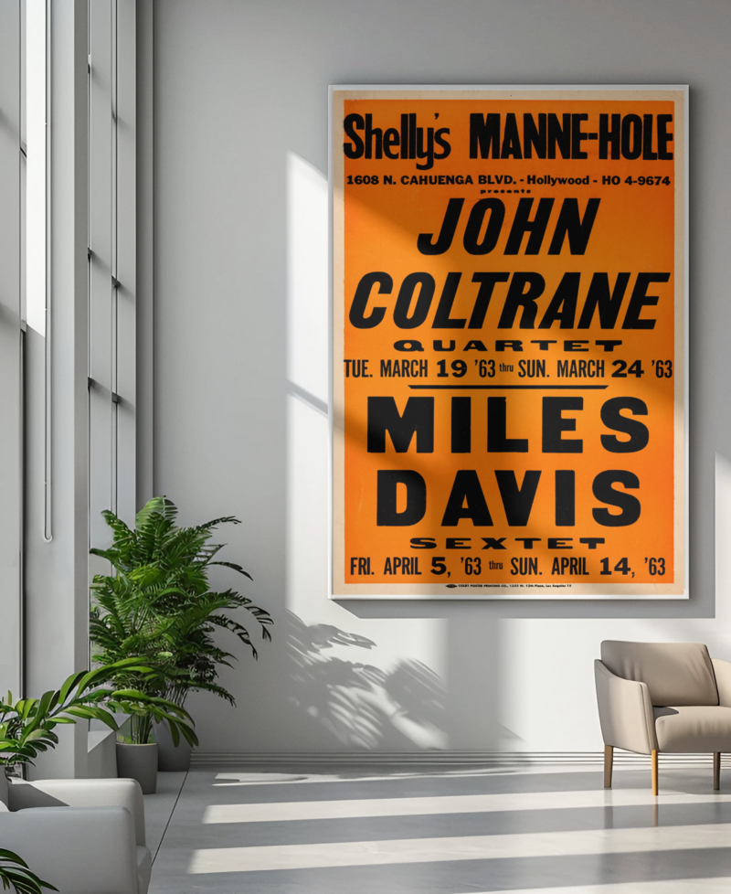 John Coltrane/Miles Davis Shelly's Manne-Hole Concert Poster 1963