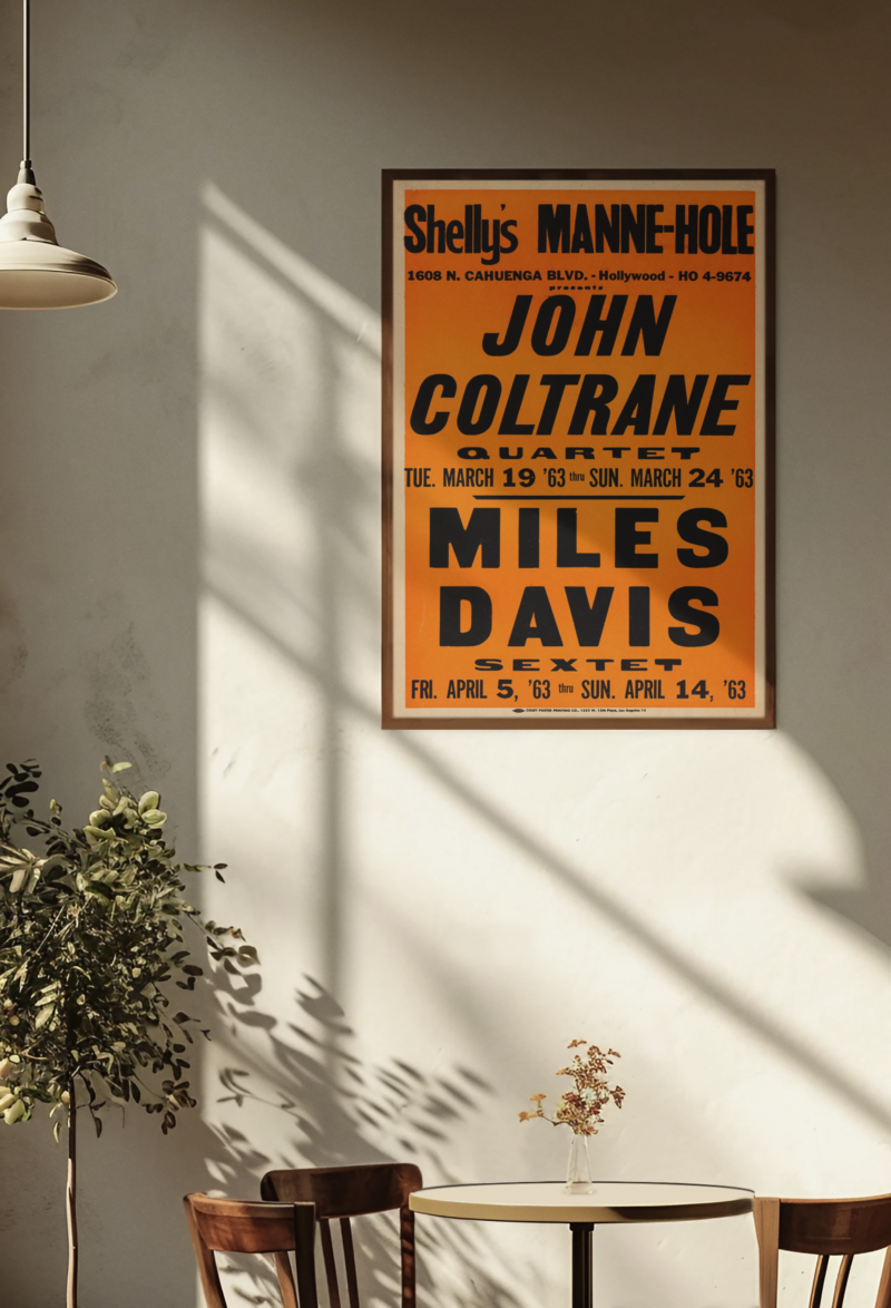 John Coltrane/Miles Davis Shelly's Manne-Hole Concert Poster 1963