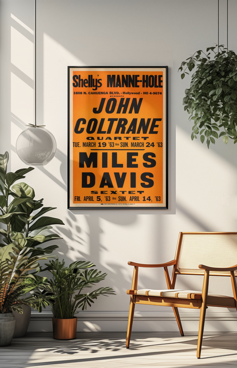 John Coltrane/Miles Davis Shelly's Manne-Hole Concert Poster 1963