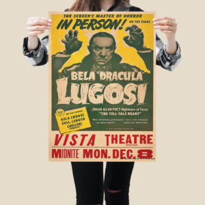 The Tell-Tale Heart Poster – Vintage Horror Star Bela Lugosi, Edgar Allan Poe Play