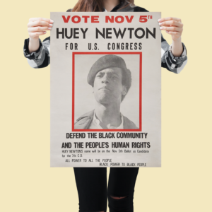 Huey Newton For U.S. Congress Poster 1968 - 60s Civil Rights Movement