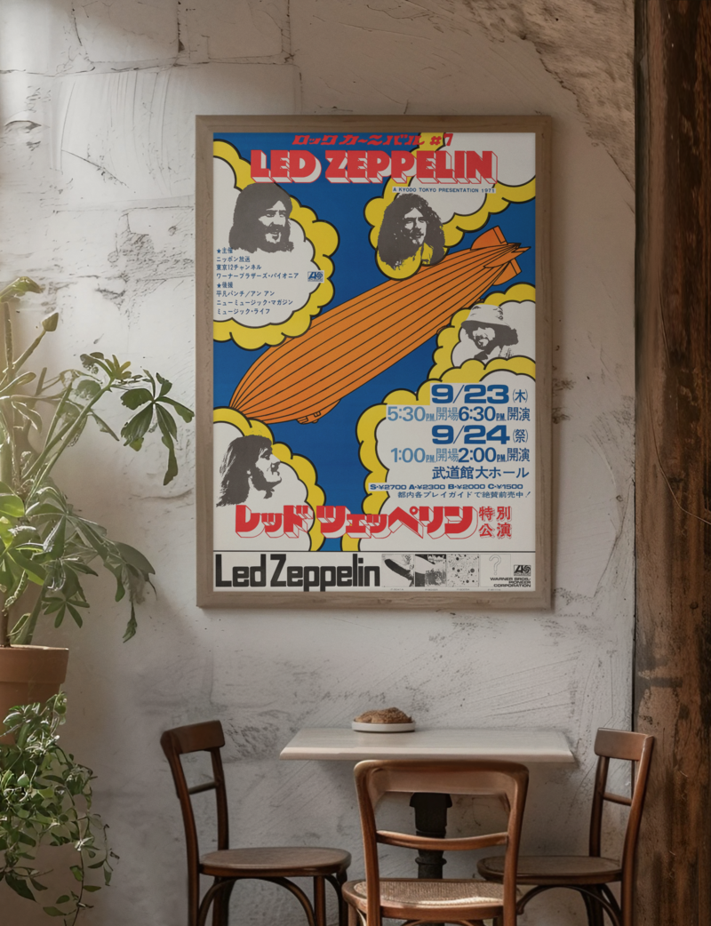 Led Zeppelin Tokyo Japan 1971 Concert Tour Poster