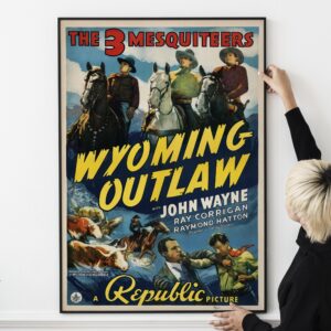 Wyoming Outlaw 1940 with John Wayne, 1940s Hollywood Cowboy Cinema, Rustic Frontier Wall Decor