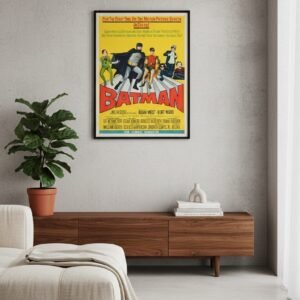 Vintage 1966 Batman Poster – Retro Comic-Inspired Pop Art Superhero Wall Print
