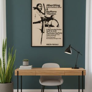 Albert King and Big Mama Thornton 1969 Boston Tea Party Concert Poster – Rare Vintage Blues Legend Print
