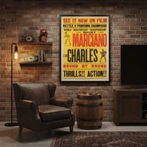Rocky Marciano vs Ezzard Charles 1954 Heavyweight Championship Fight Poster