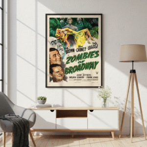 Zombies on Broadway 1944 Classic Horror Poster – Retro B-Movie Print Featuring Bela Lugosi, Wally Brown & Alan Carney