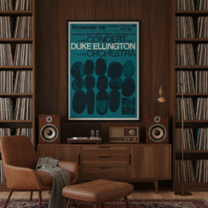 Vintage 1959 Duke Ellington Poster – German Concert Art by Kieser