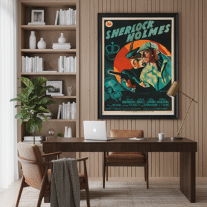 Vintage 1939 Sherlock Holmes Poster – Classic Crime Detective Film Collectible