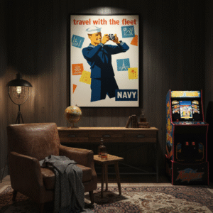 US Navy 1940s Propaganda Poster – Iconic WWII American Military Print