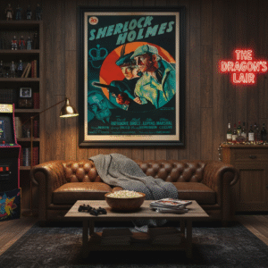 Vintage 1939 Sherlock Holmes Poster – Classic Crime Detective Film Collectible