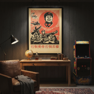 1967 Chinese Cultural Revolution Poster – Classic Revolutionary Propaganda Art with Bold Mid-Century Graphic Style