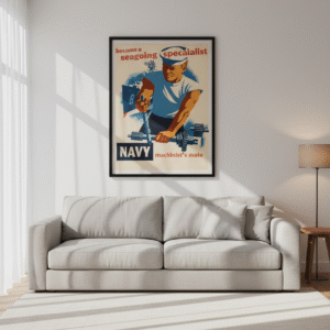 US Navy 1940s Propaganda Poster – Iconic WWII American Military Print