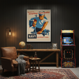 US Navy 1940s Propaganda Poster – Iconic WWII American Military Print