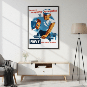 US Navy 1940s Propaganda Poster – Iconic WWII American Military Print