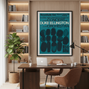 Vintage 1959 Duke Ellington Poster – German Concert Art by Kieser