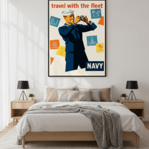 US Navy 1940s Propaganda Poster – Iconic WWII American Military Print