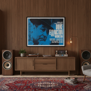 Vintage 1963 Duke Ellington Concert Poster – Düsseldorf Jazz Era Print