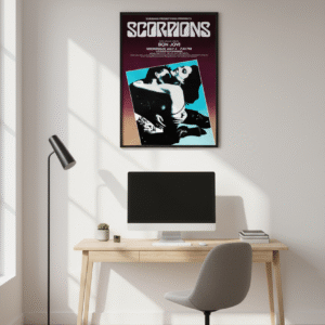 Scorpions Bon Jovi 1984 Hard Rock Concert Poster – Vintage 80s Rock Print