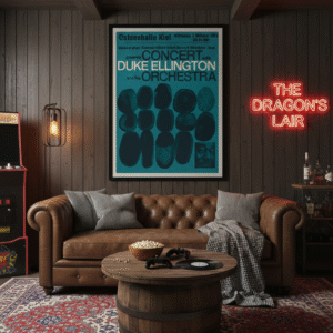 Vintage 1959 Duke Ellington Poster – German Concert Art by Kieser