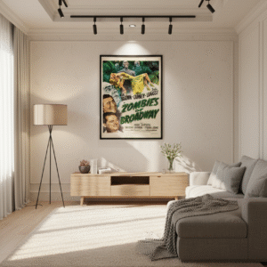 Zombies on Broadway 1944 Classic Horror Poster – Retro B-Movie Print Featuring Bela Lugosi, Wally Brown & Alan Carney