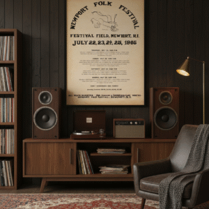 Bob Dylan “Goes Electric” 1965 Newport Folk Festival Poster