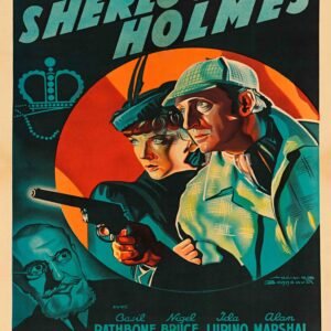 Vintage 1939 Sherlock Holmes Poster – Classic Crime Detective Film Collectible