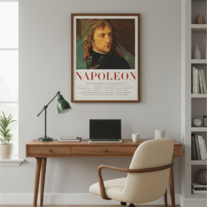 Vintage museum poster featuring Napoleon historical artwork